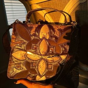 Green and Tan Brahmin Purse